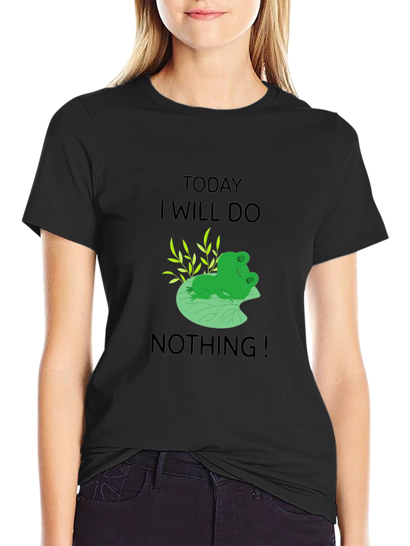 Relaxed Frog Graphic Tee - Today I Will Do Nothing