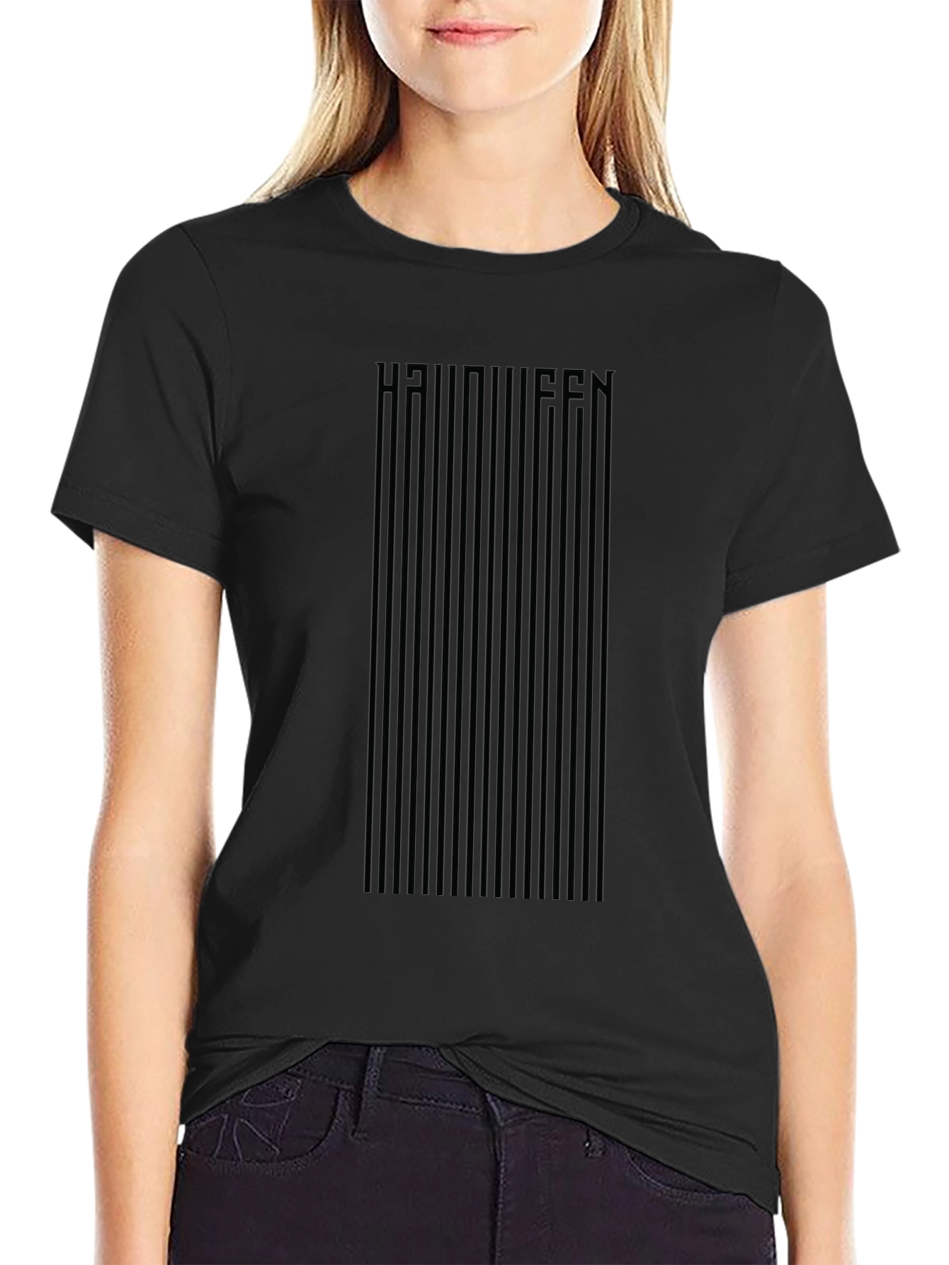 Halloween Striped T-Shirt - Modern Spooky Tee