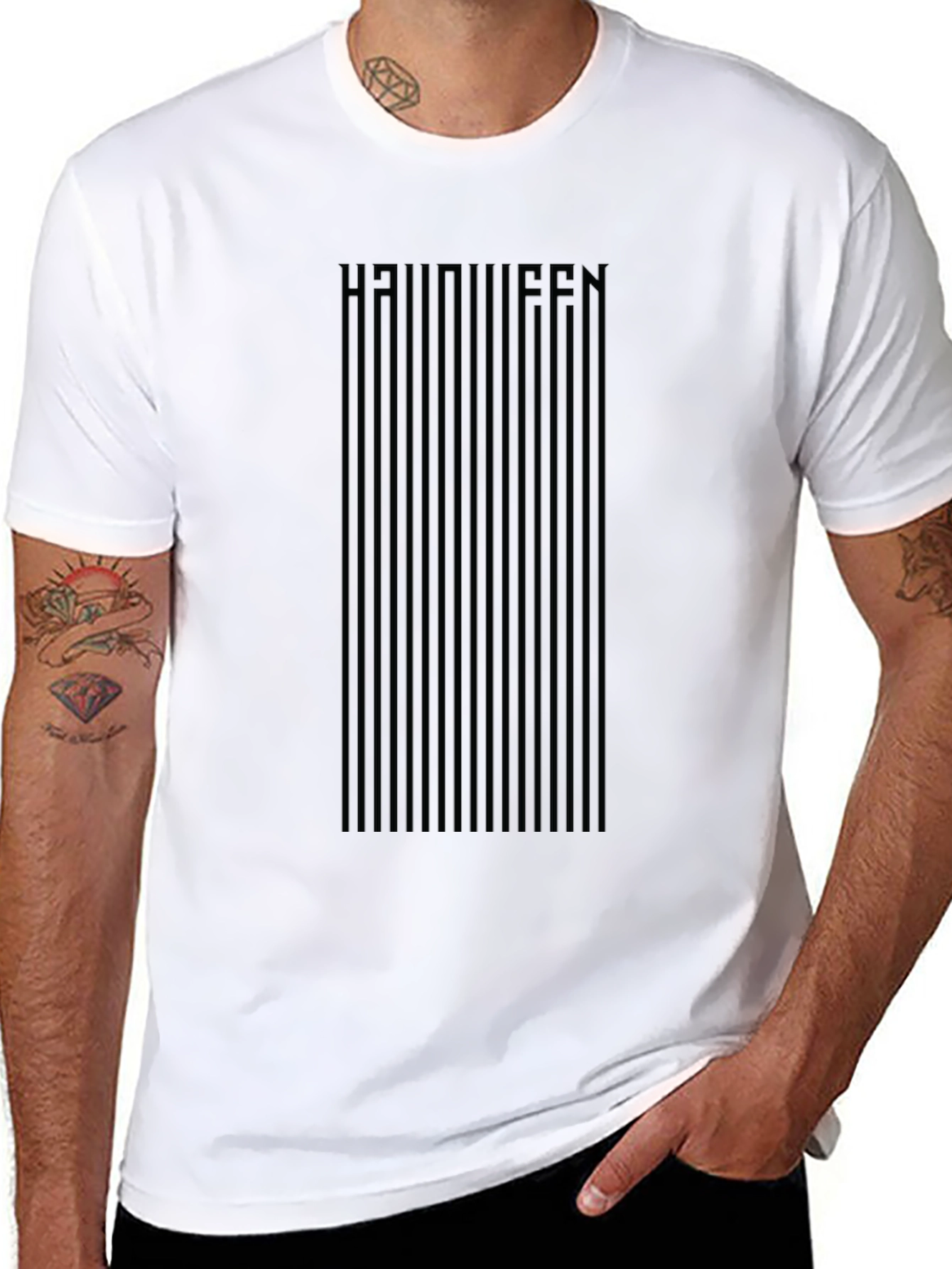 Halloween Striped T-Shirt - Modern Spooky Tee