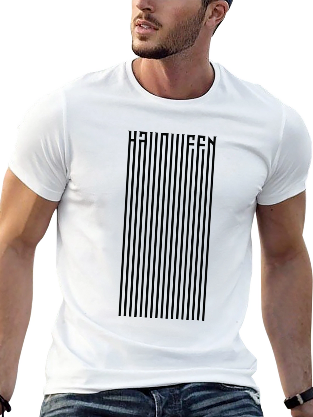 Halloween Striped T-Shirt - Modern Spooky Tee