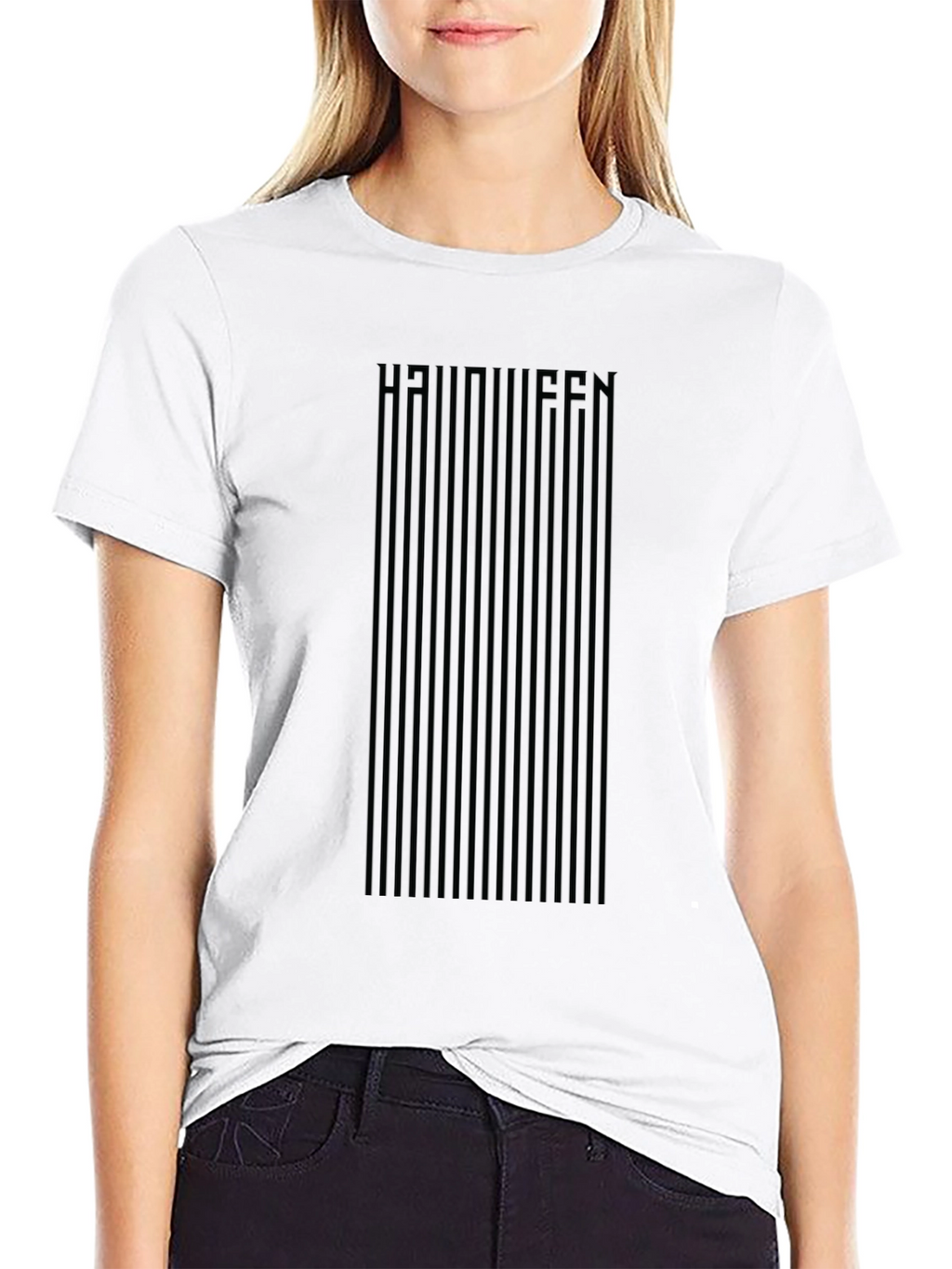 Halloween Striped T-Shirt - Modern Spooky Tee