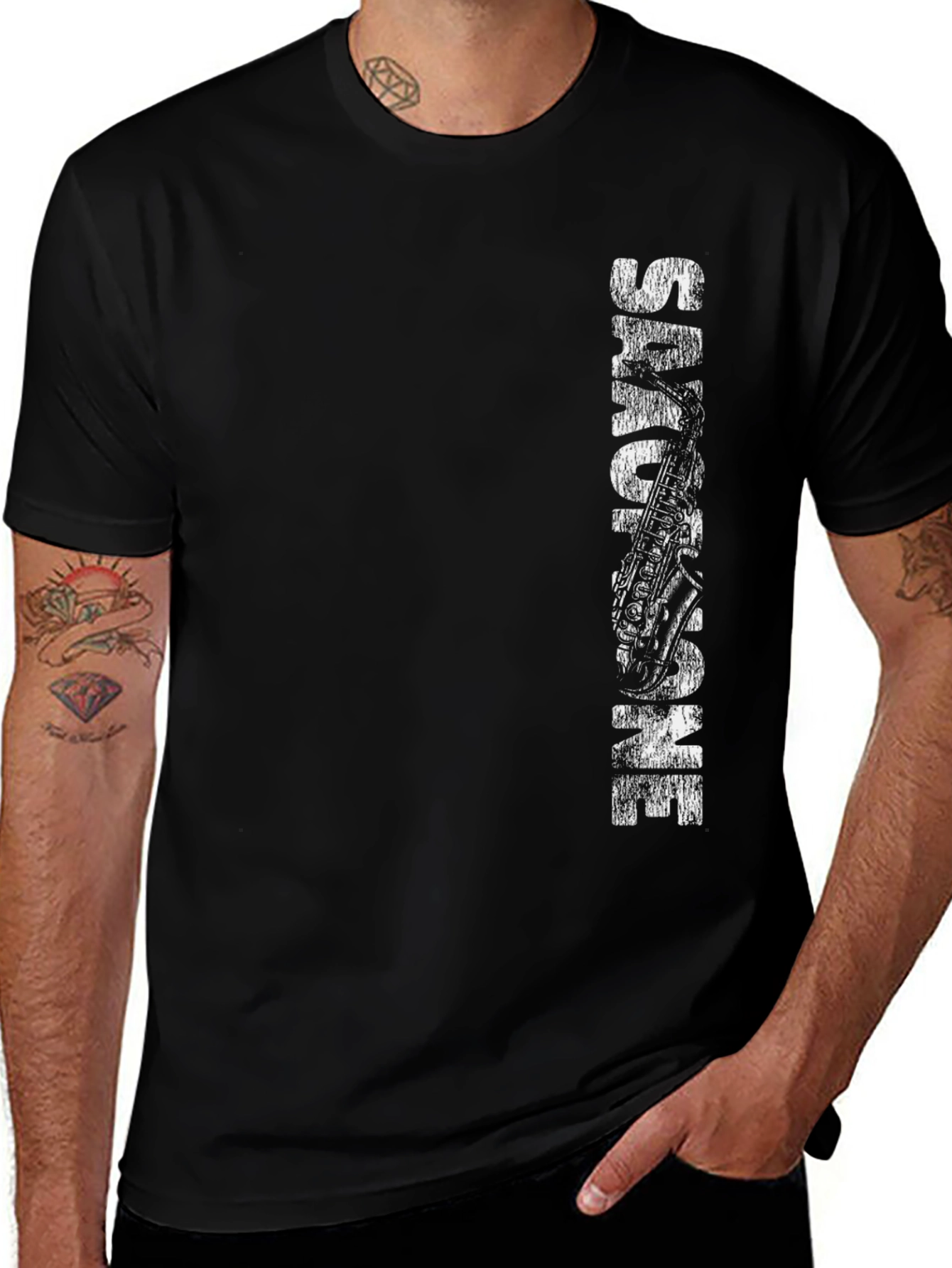 Cool Saxophone Music Lover Black T-Shirt