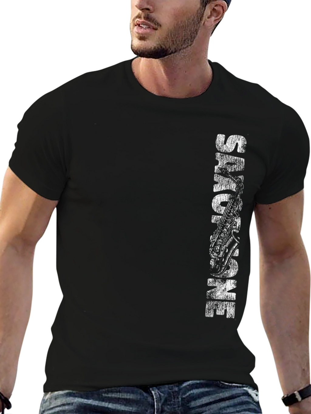 Cool Saxophone Music Lover Black T-Shirt
