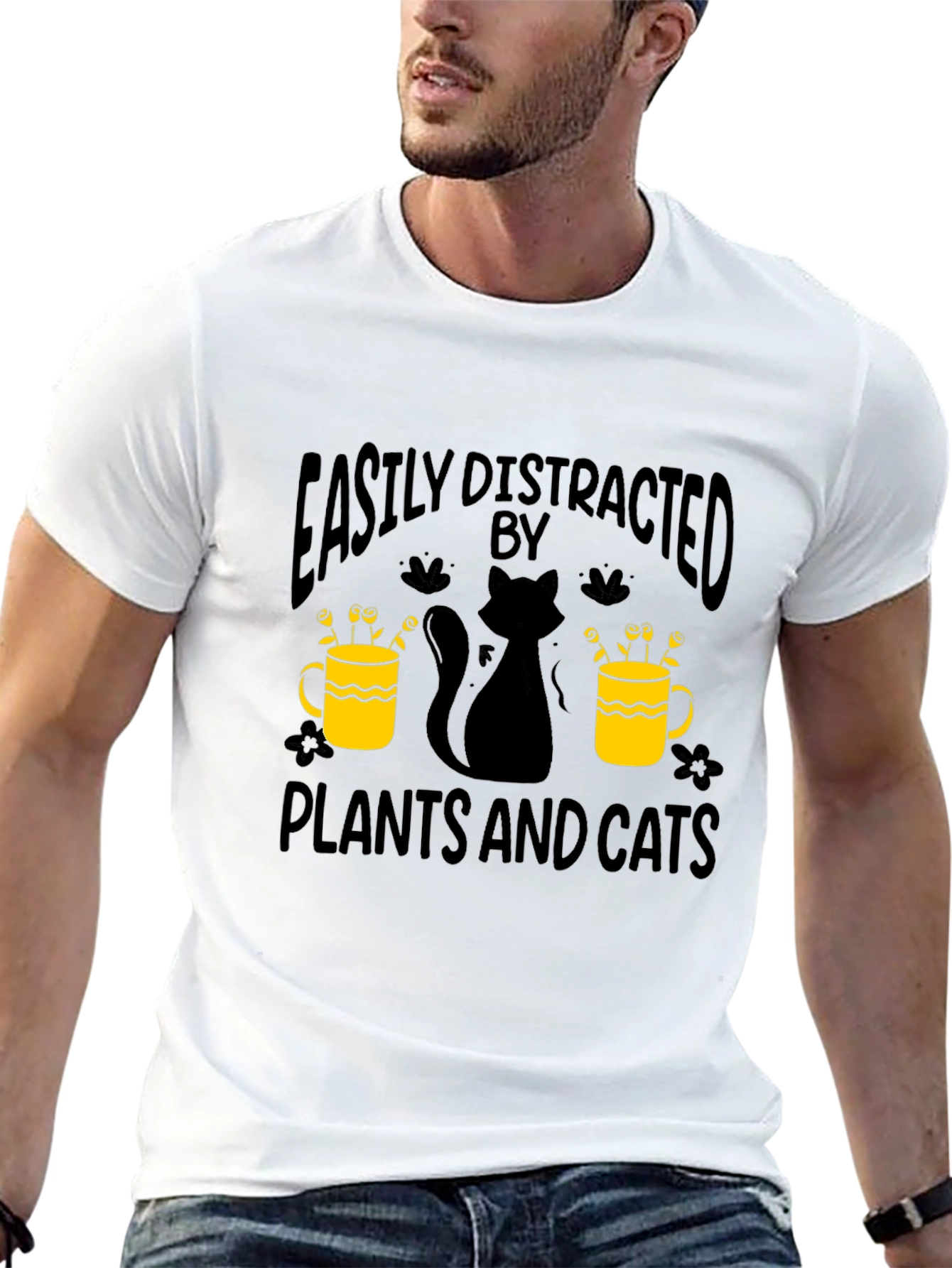 Easily Distracted By Plants And Cats T-Shirt