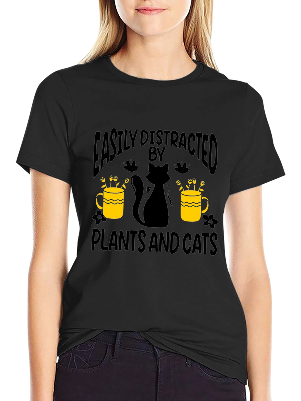 Easily Distracted By Plants And Cats T-Shirt