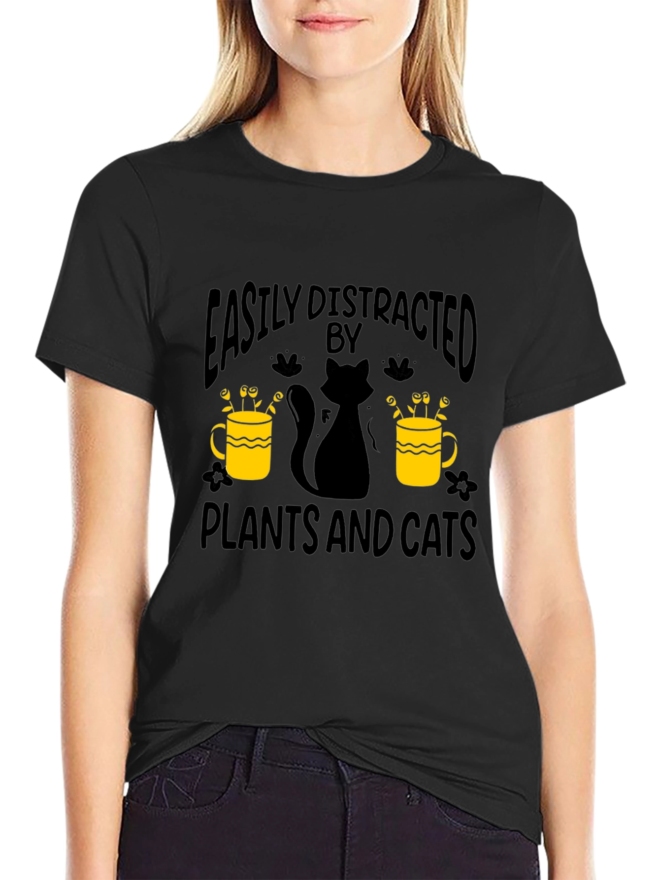 Easily Distracted By Plants And Cats T-Shirt