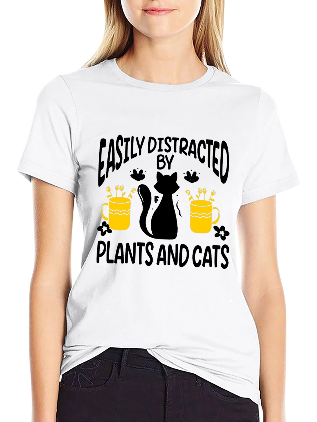 Easily Distracted By Plants And Cats T-Shirt