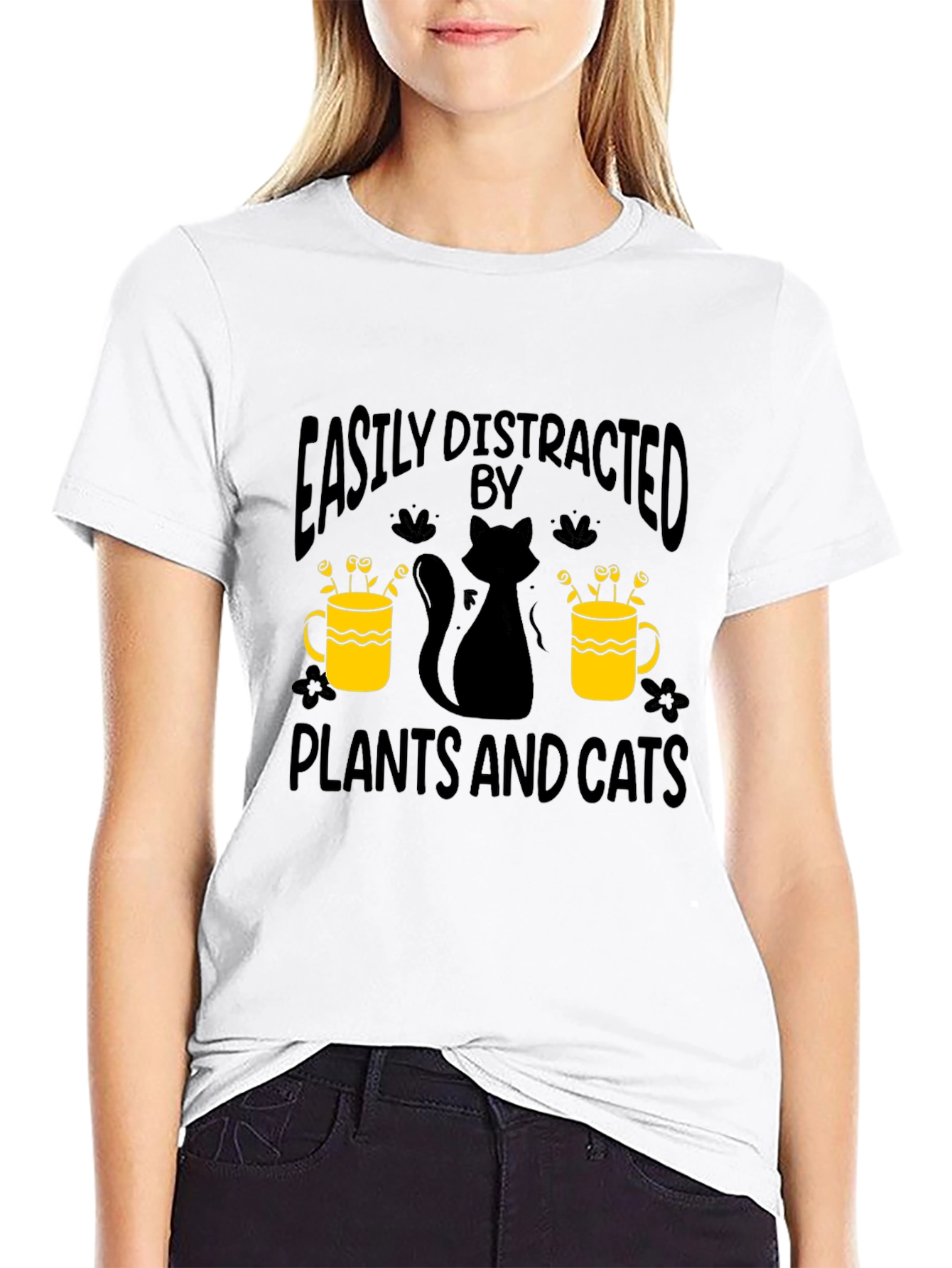 Easily Distracted By Plants And Cats T-Shirt