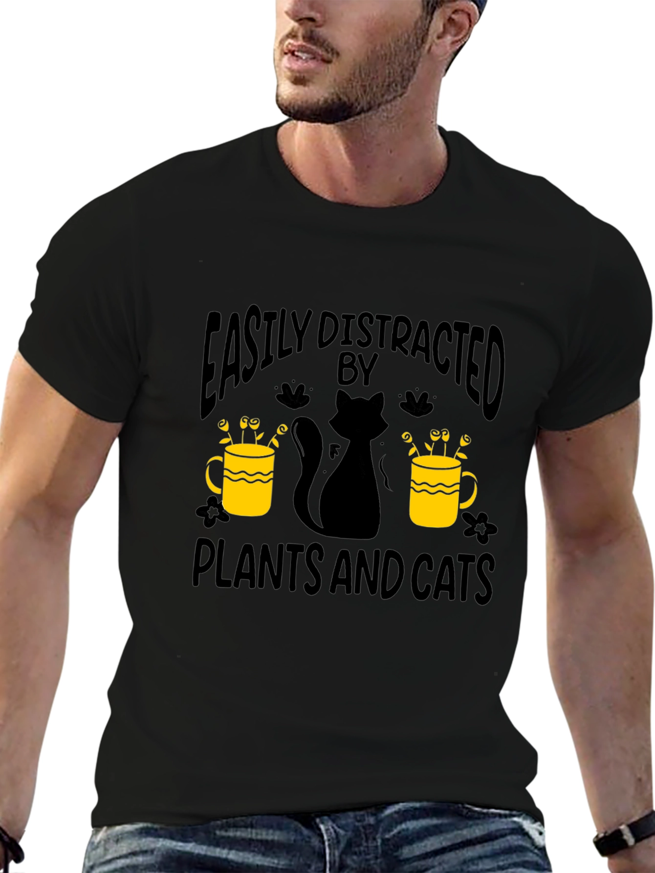 Easily Distracted By Plants And Cats T-Shirt