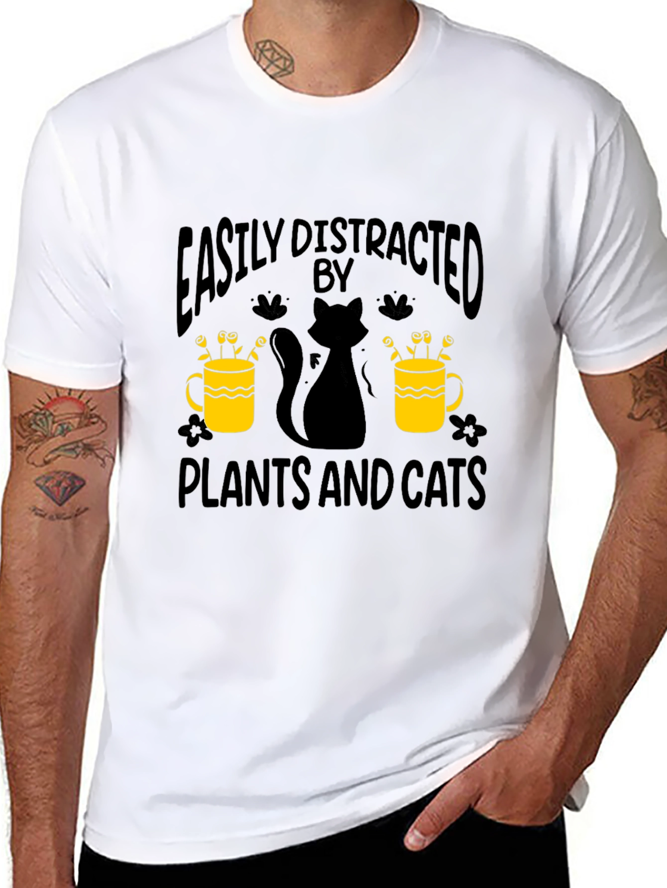 Easily Distracted By Plants And Cats T-Shirt