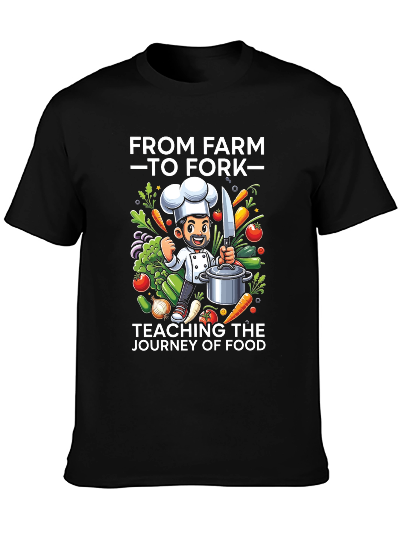 Farm to Fork Chef T-Shirt - Food Journey Teaching Tee