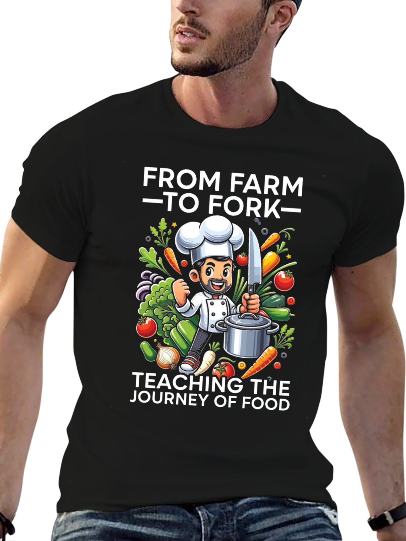 Farm to Fork Chef T-Shirt - Food Journey Teaching Tee