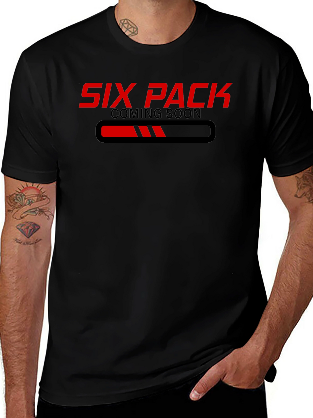 Six Pack Coming Soon Black Graphic Tee