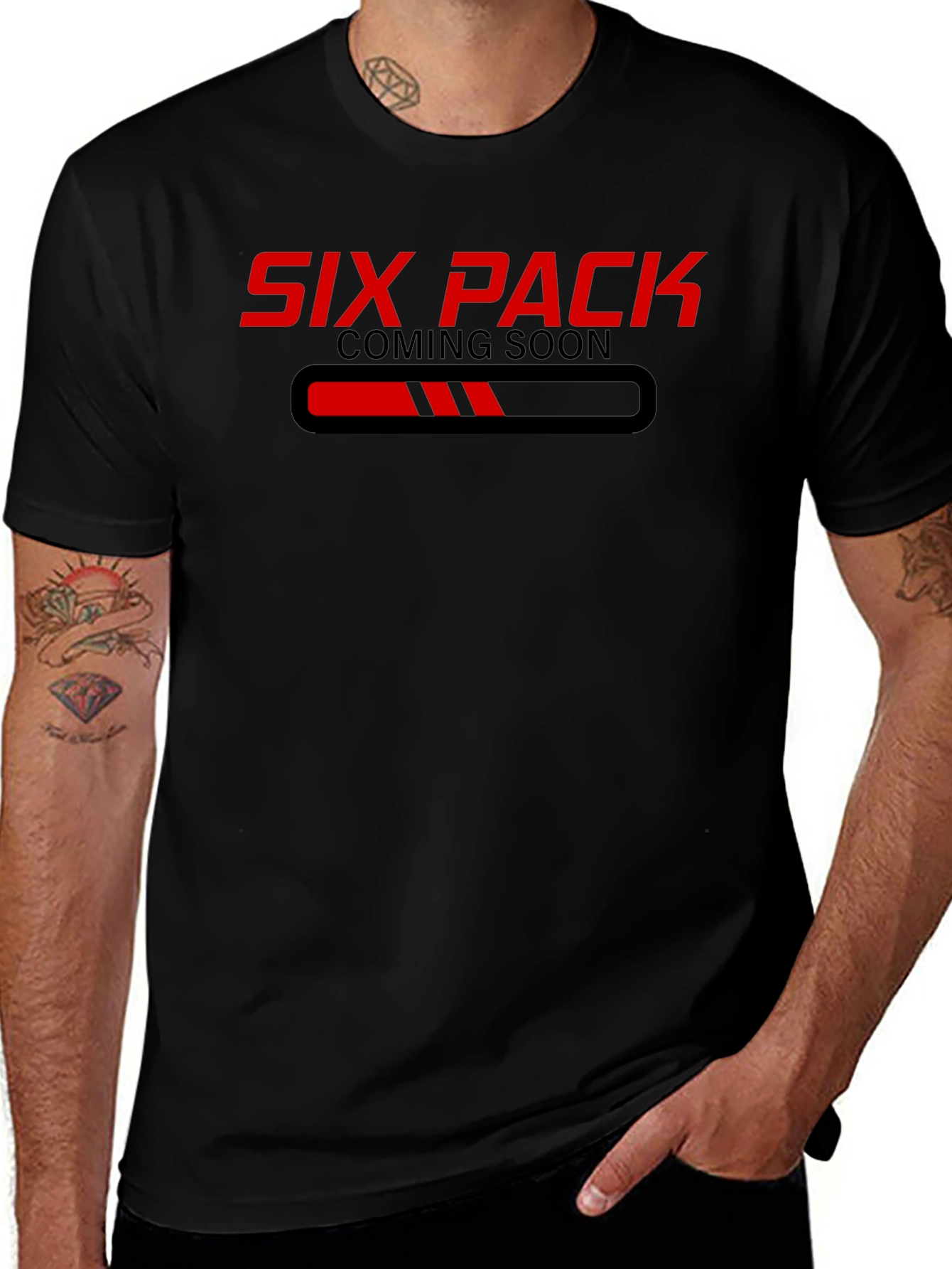 Six Pack Coming Soon Black Graphic Tee