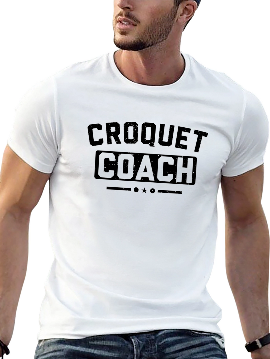 Croquet Coach Black T-Shirt