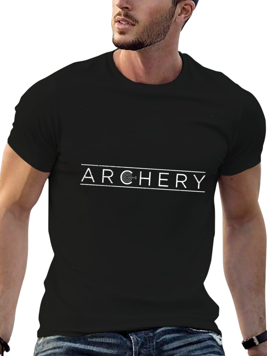 Archery Graphic Tee - Black Cotton T-Shirt