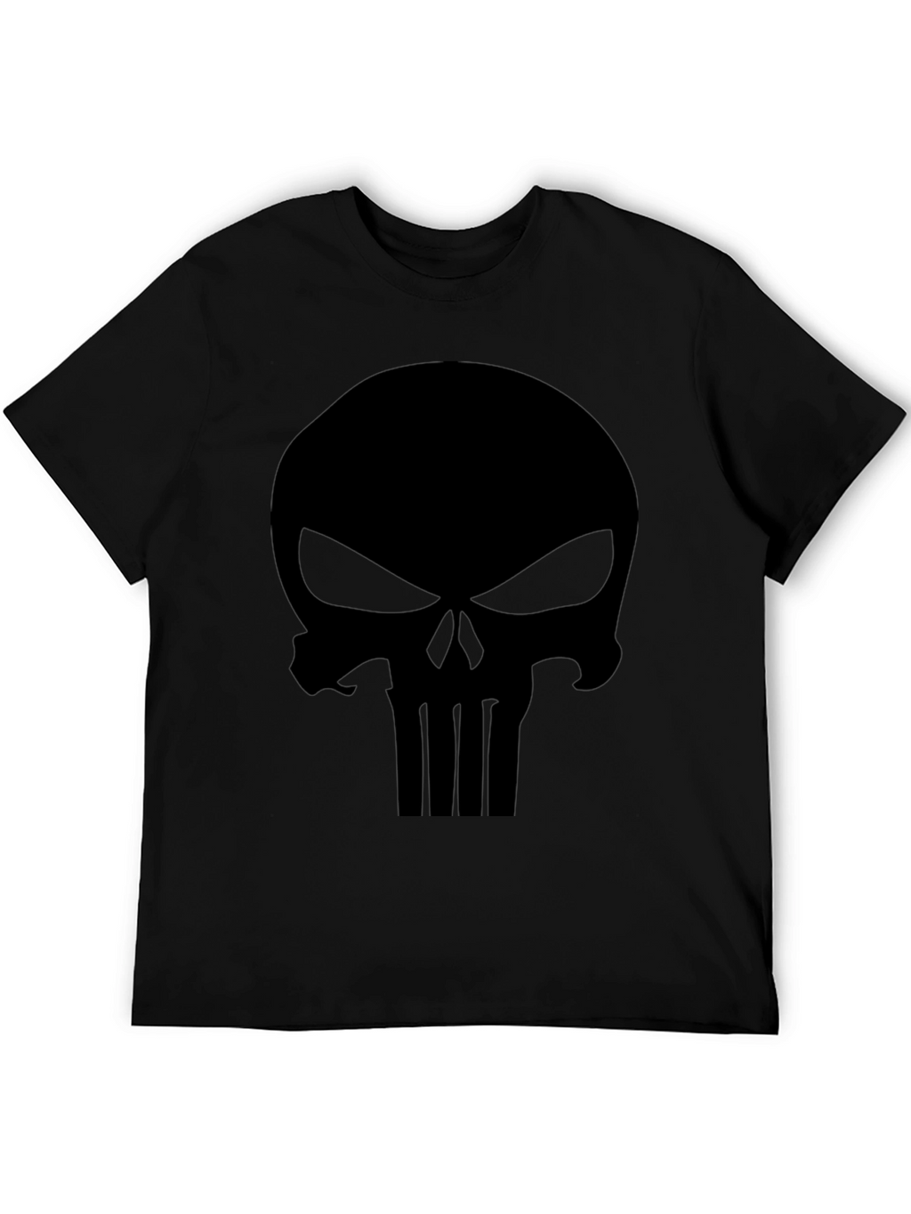 Mens Black Punisher Skull Graphic T-Shirt