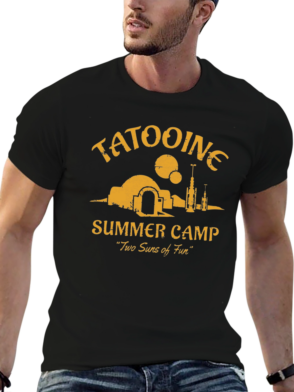 Tatooine Summer Camp Black Graphic Tee