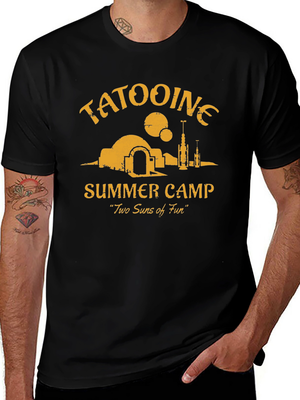 Tatooine Summer Camp Black Graphic Tee