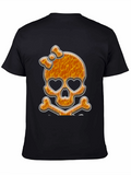 Skull & Crossbones Graphic Tee - Heart Eyes