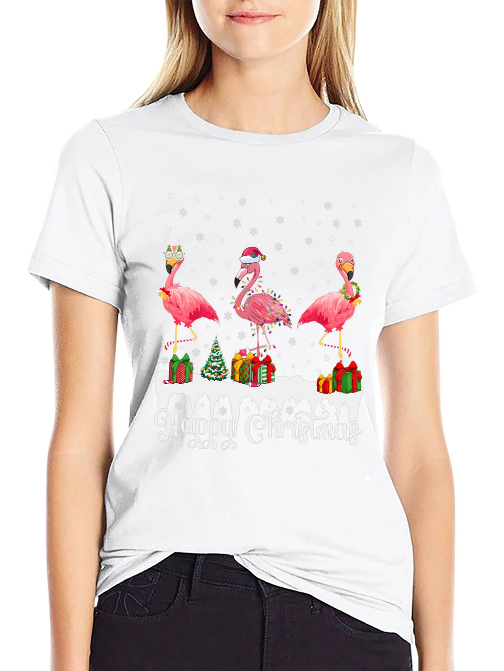 Festive Flamingo Christmas T-Shirt