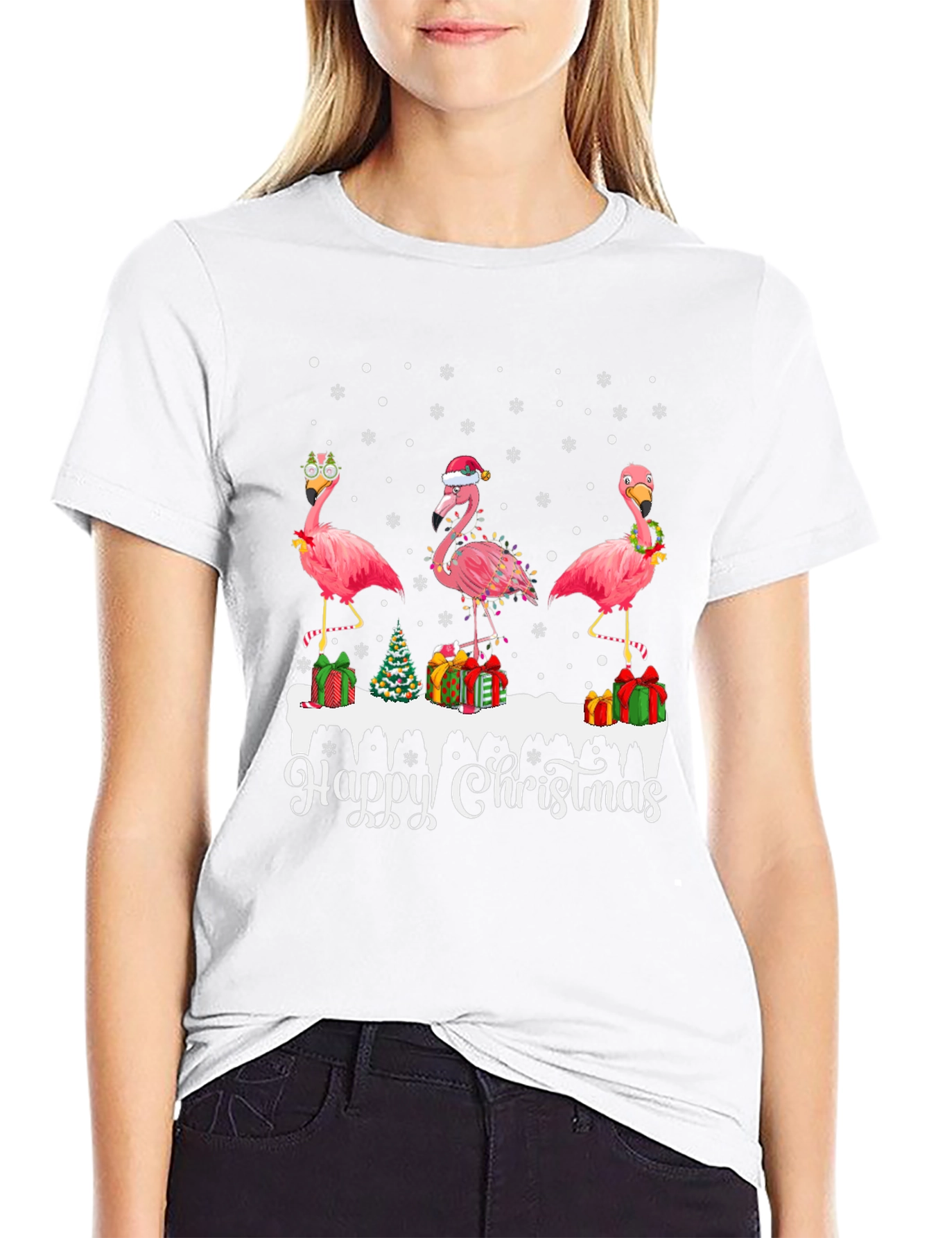 Festive Flamingo Christmas T-Shirt
