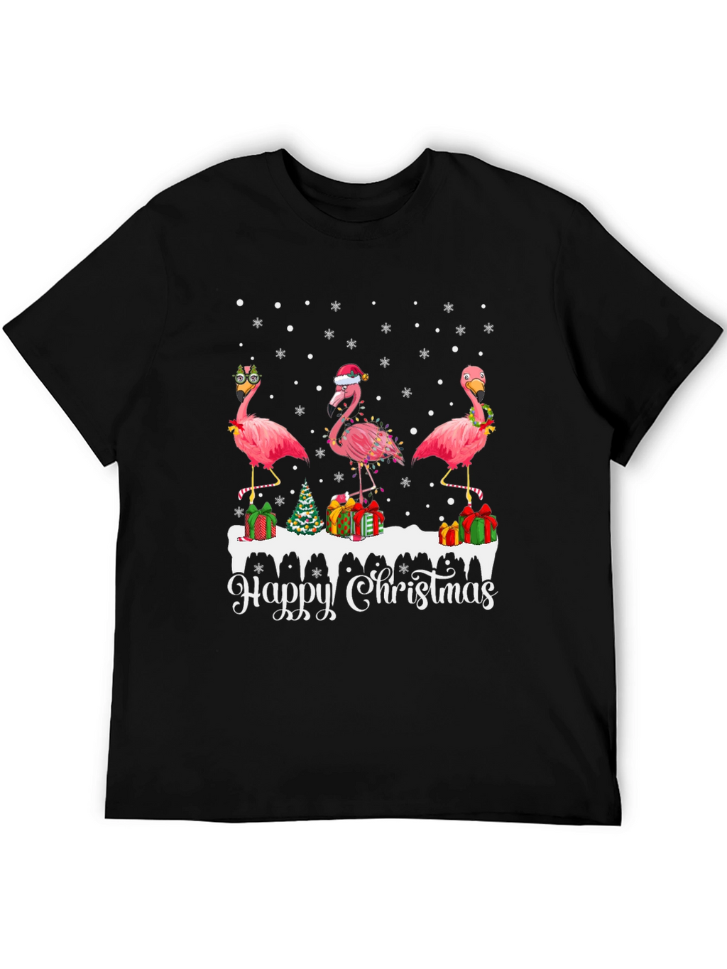 Festive Flamingo Christmas T-Shirt