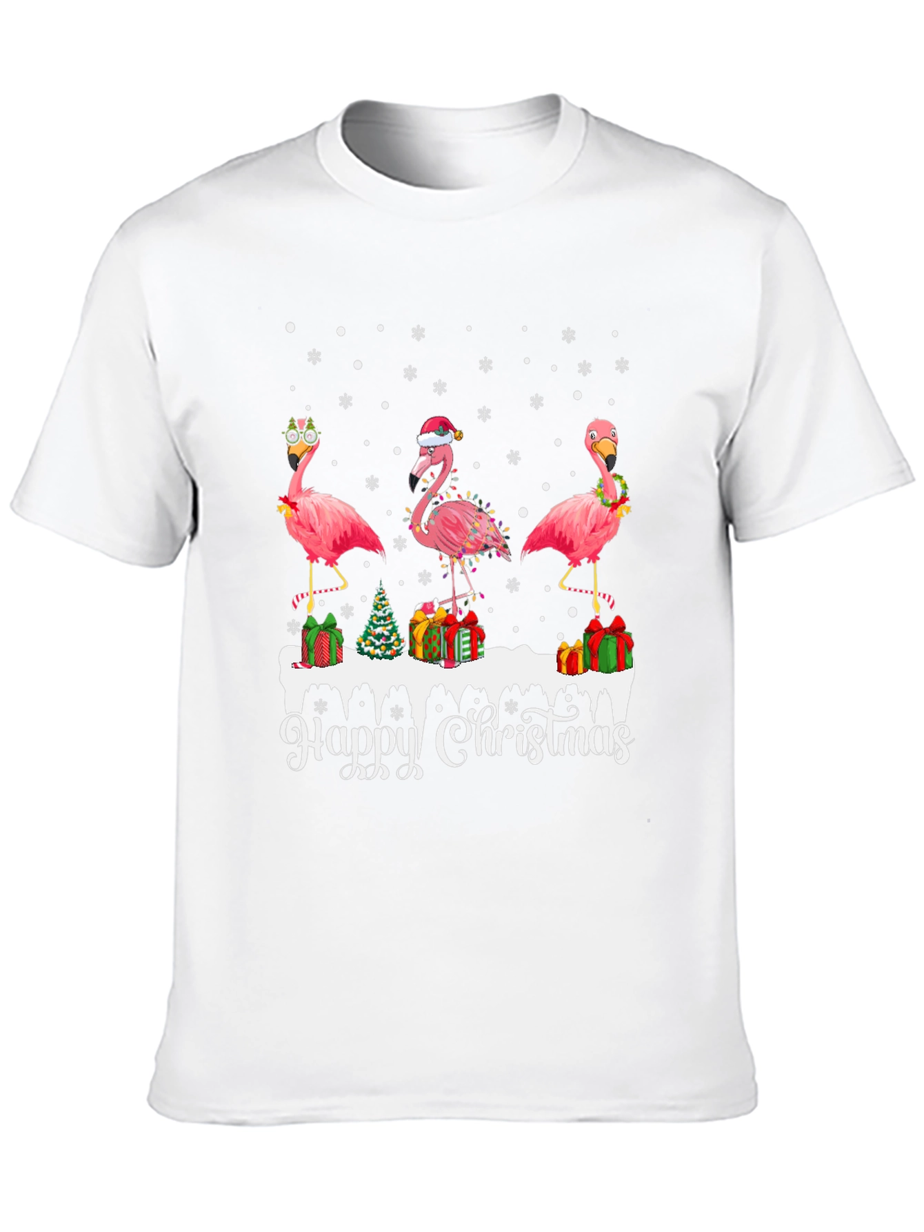 Festive Flamingo Christmas T-Shirt