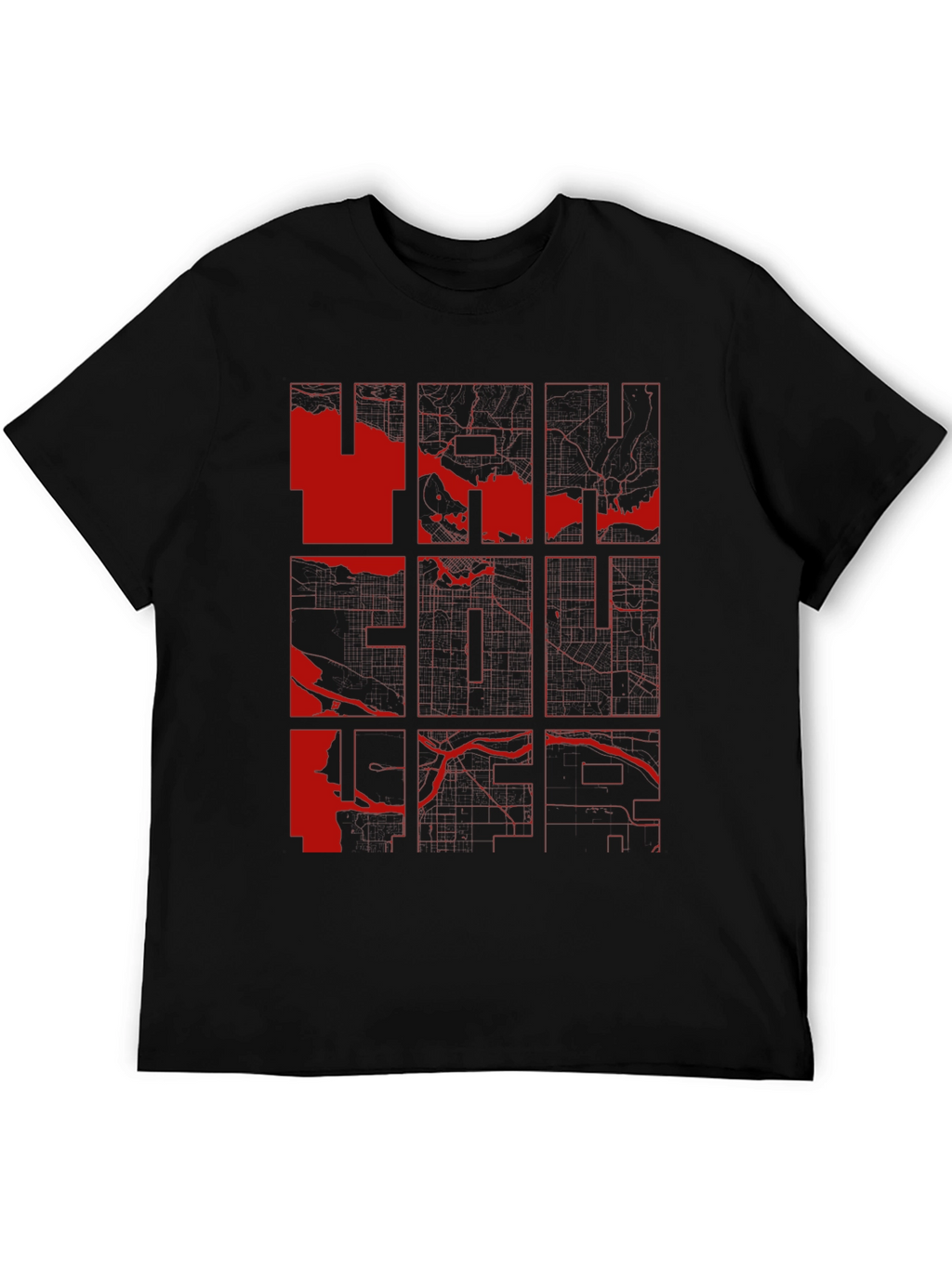 Vancouver Map Graphic Tee - Modern Cityscape Design