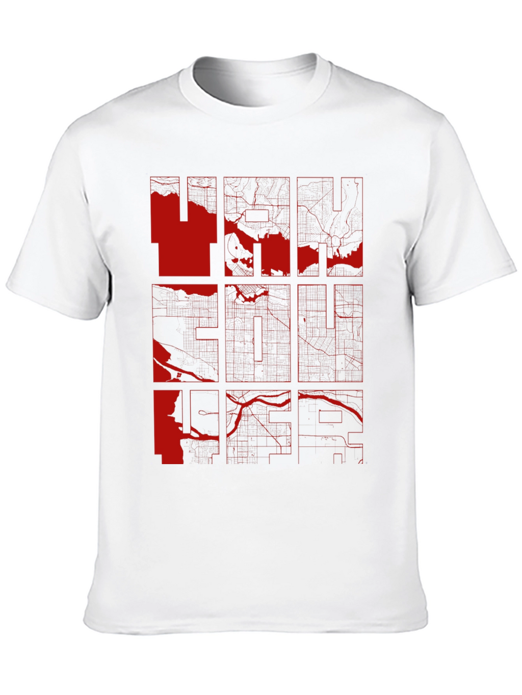 Vancouver Map Graphic Tee - Modern Cityscape Design