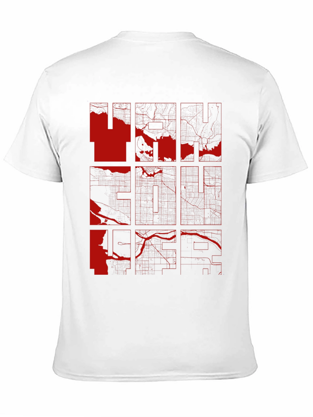 Vancouver Map Graphic Tee - Modern Cityscape Design