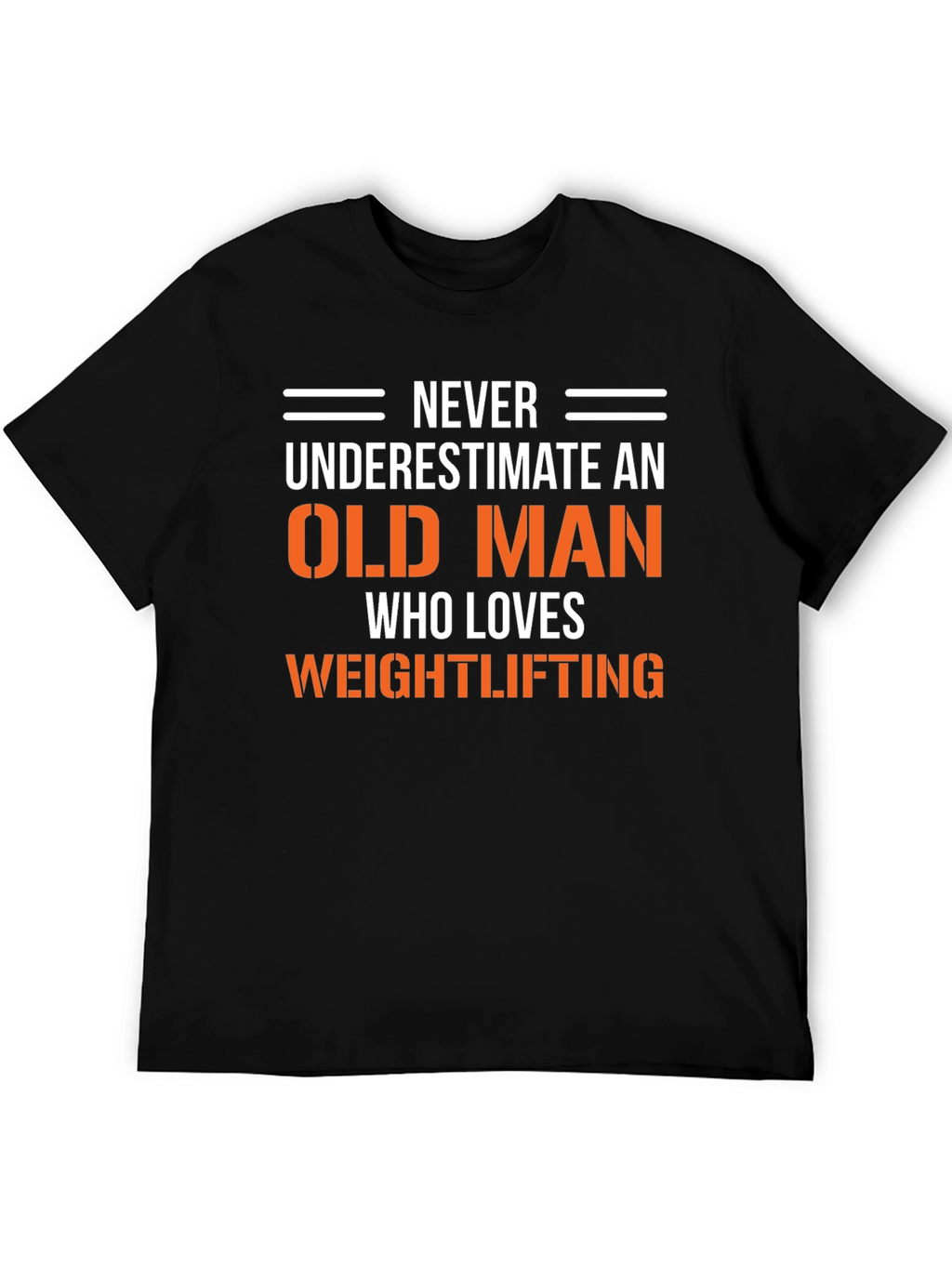 Funny Old Man Weightlifting Graphic T-Shirt