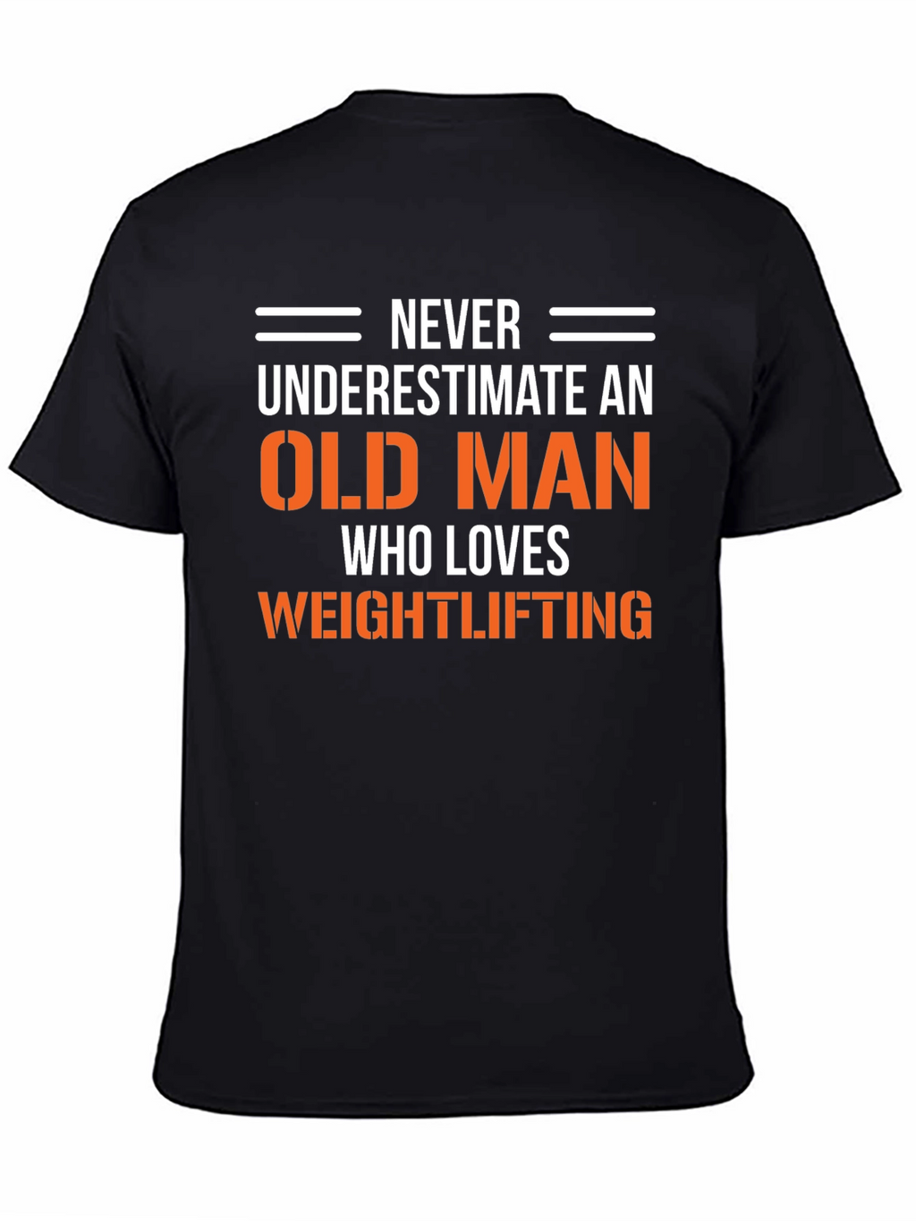 Funny Old Man Weightlifting Graphic T-Shirt
