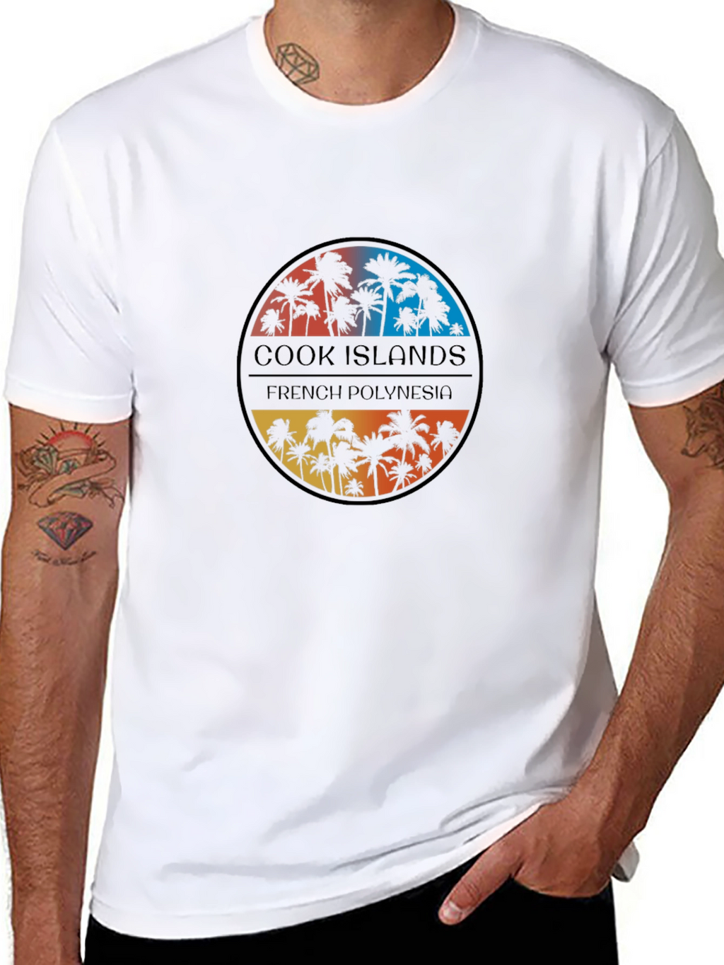 Tropical Island Palms Mens T-Shirt