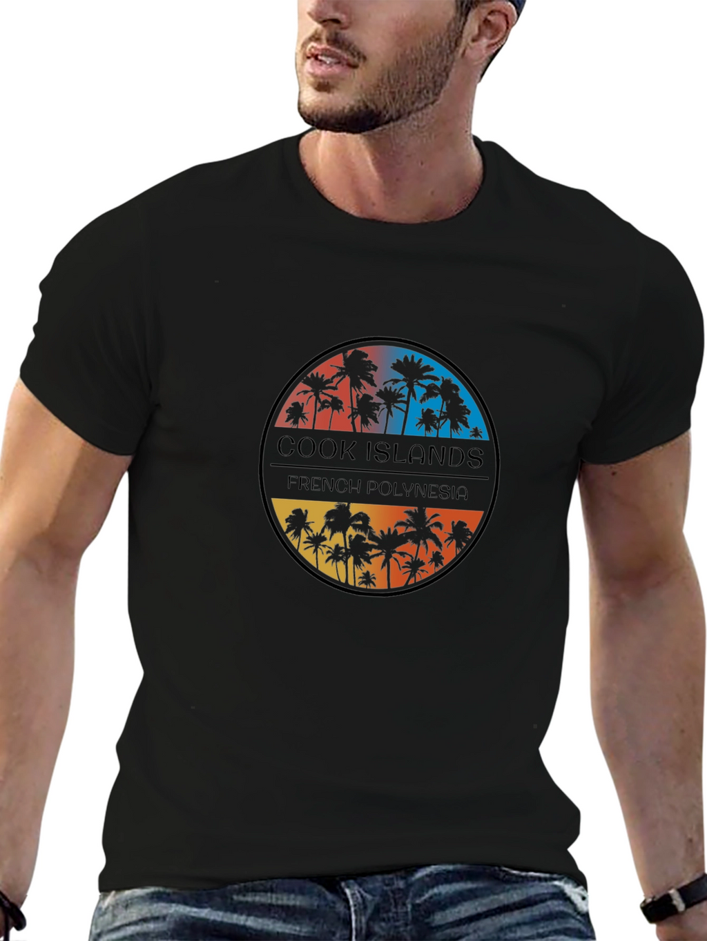 Tropical Island Palms Mens T-Shirt