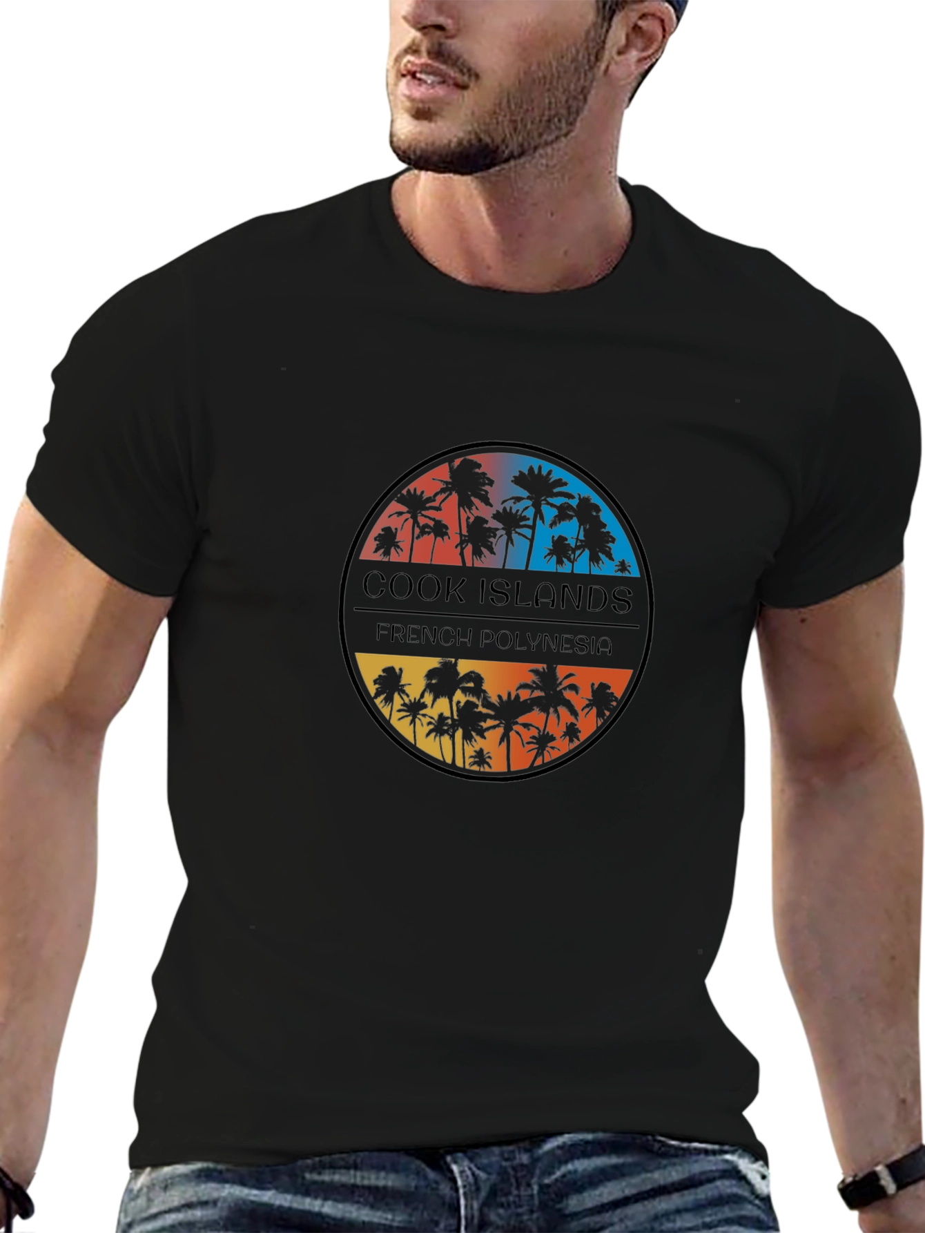 Tropical Island Palms Mens T-Shirt