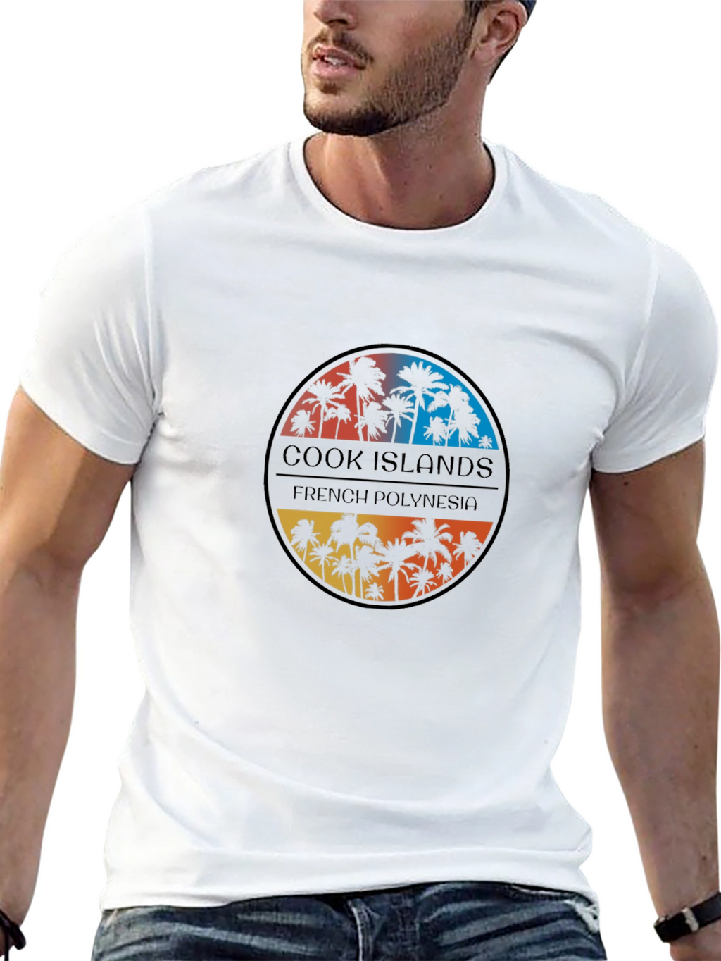 Tropical Island Palms Mens T-Shirt