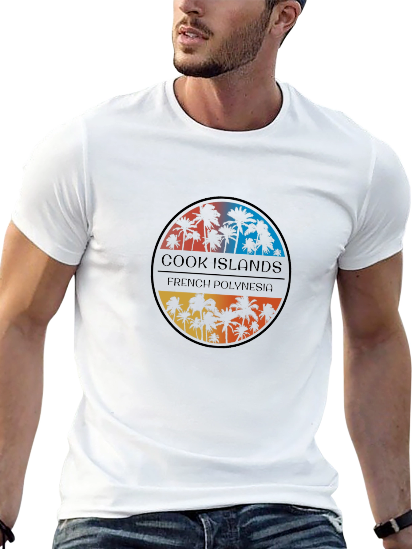 Tropical Island Palms Mens T-Shirt