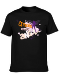 Urban Flying Angel Graphic T-Shirt - Black
