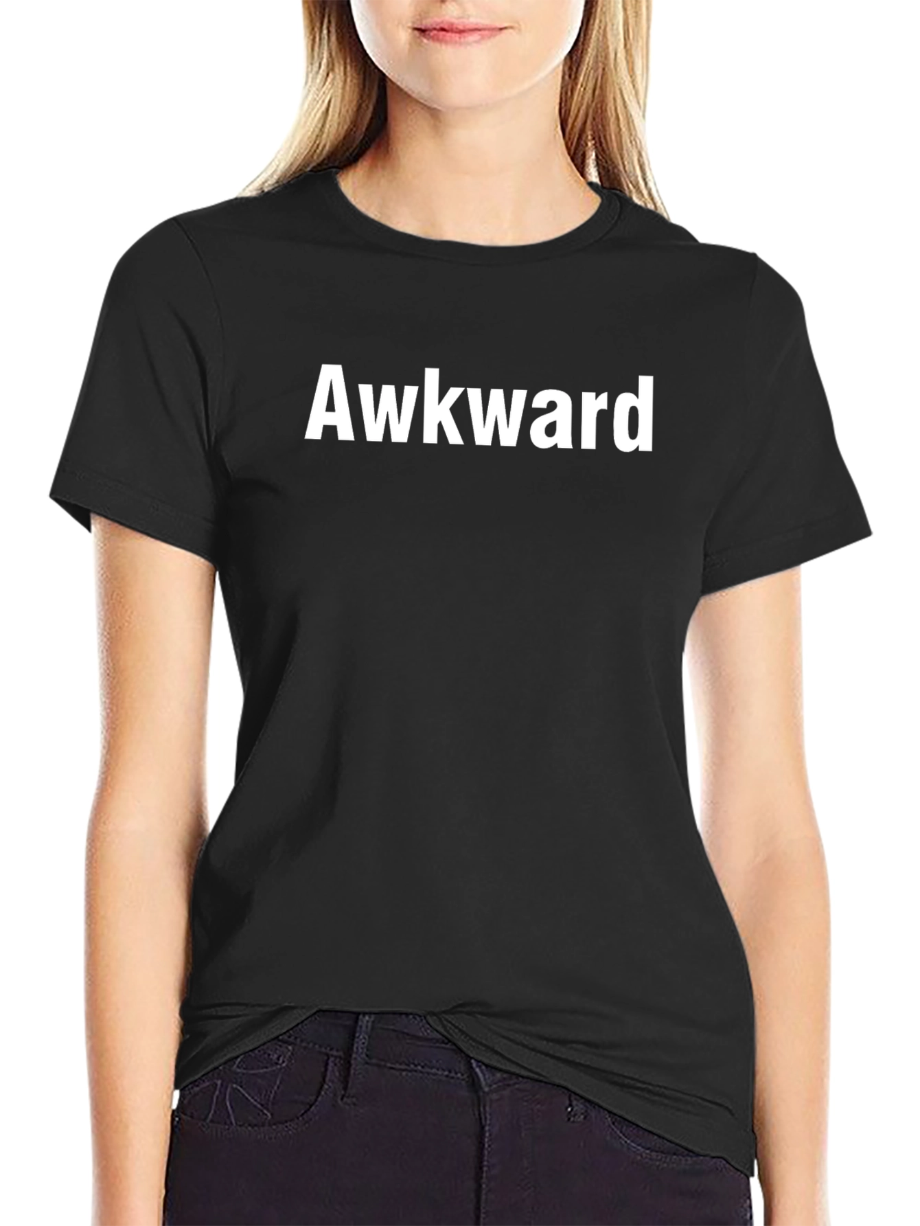Awkward Graphic Tee - Black Casual T-Shirt