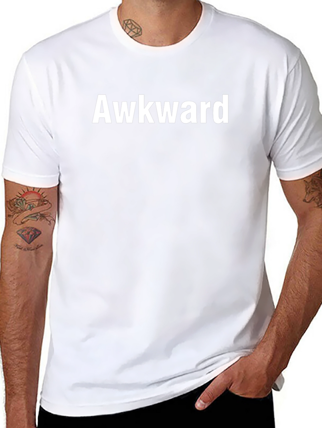 Awkward Graphic Tee - Black Casual T-Shirt