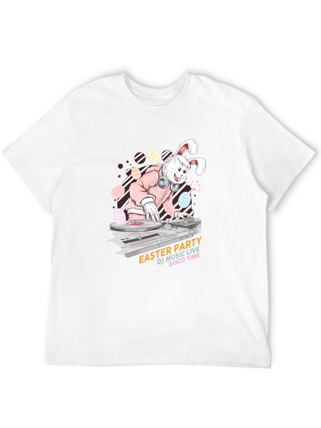 Easter Bunny DJ Black T-Shirt