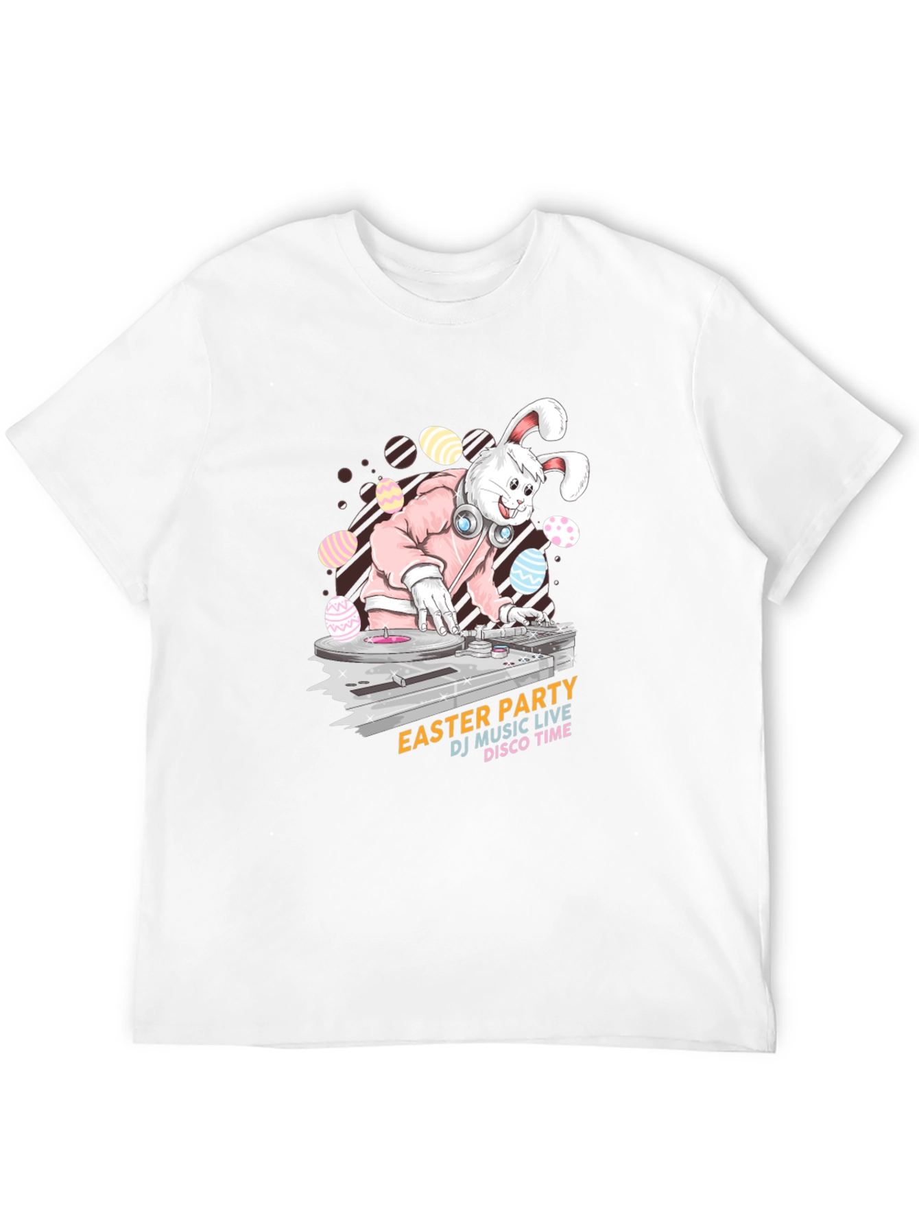 Easter Bunny DJ Black T-Shirt