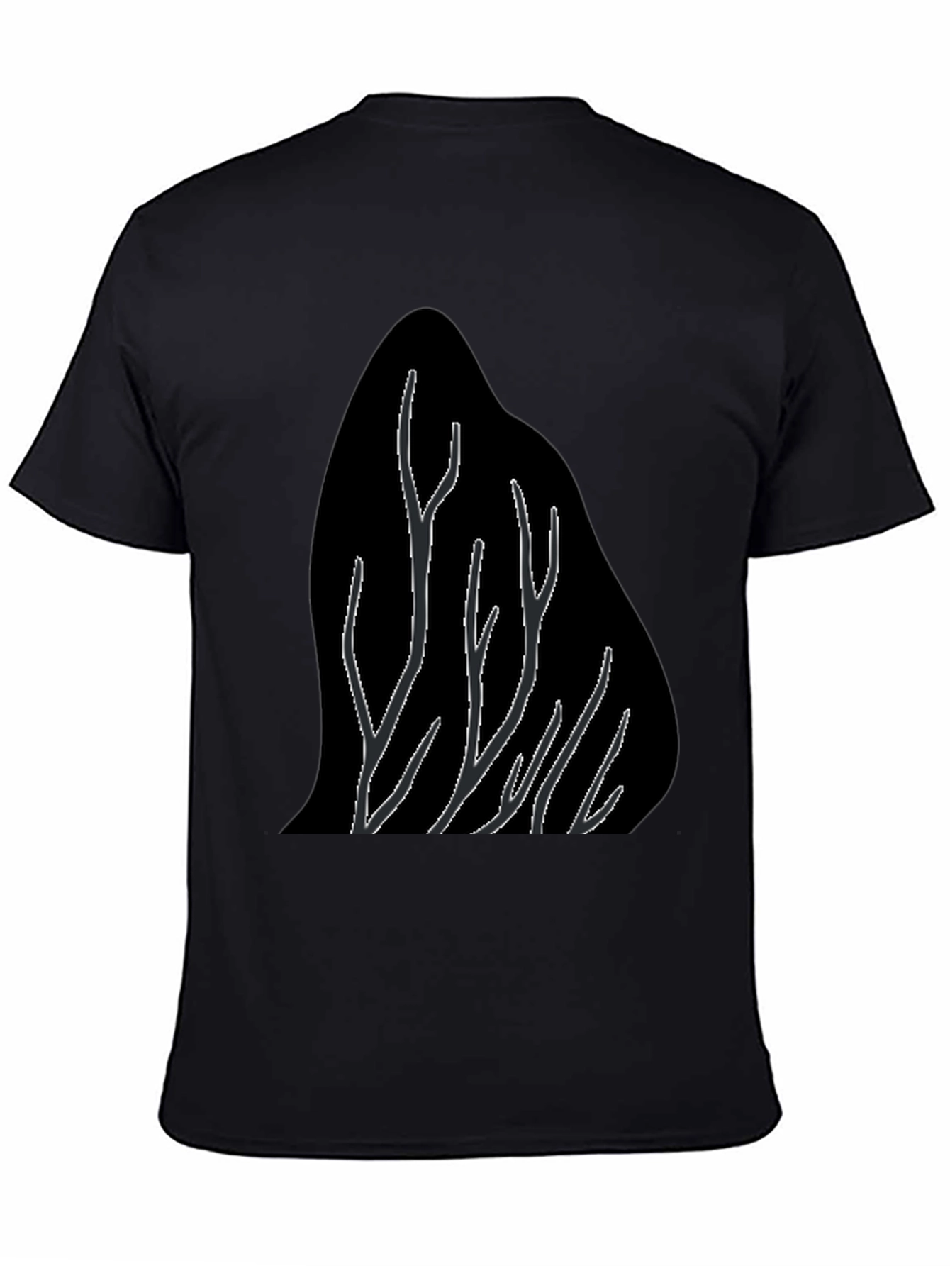 Abstract Tree Branch Graphic Black T-Shirt