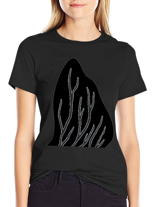 Abstract Tree Branch Graphic Black T-Shirt