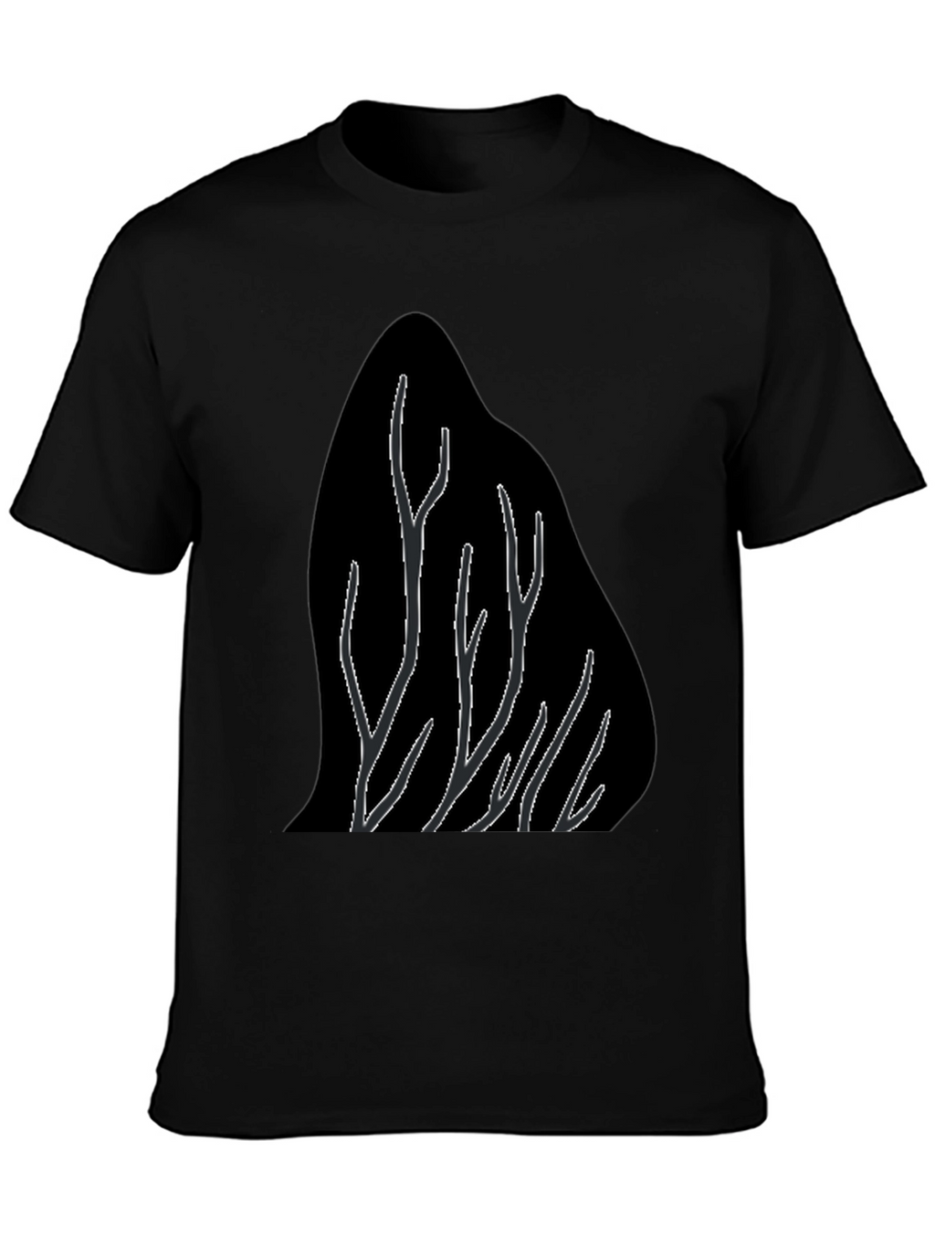 Abstract Tree Branch Graphic Black T-Shirt