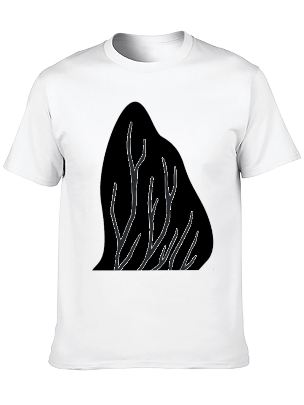 Abstract Tree Branch Graphic Black T-Shirt