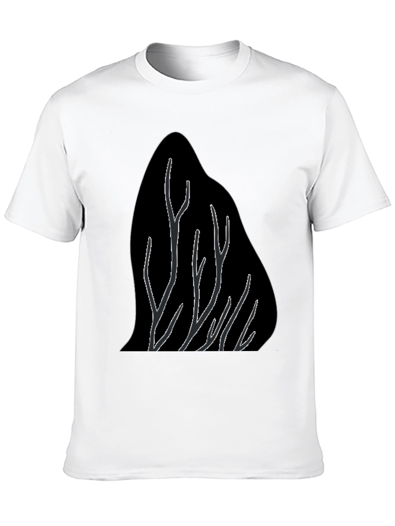 Abstract Tree Branch Graphic Black T-Shirt