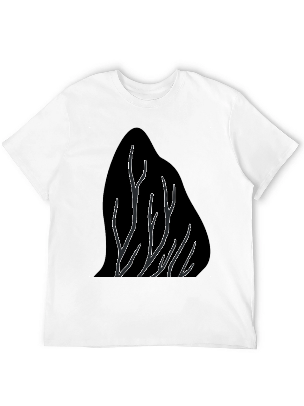Abstract Tree Branch Graphic Black T-Shirt