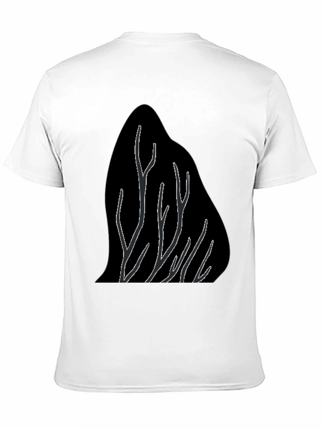 Abstract Tree Branch Graphic Black T-Shirt